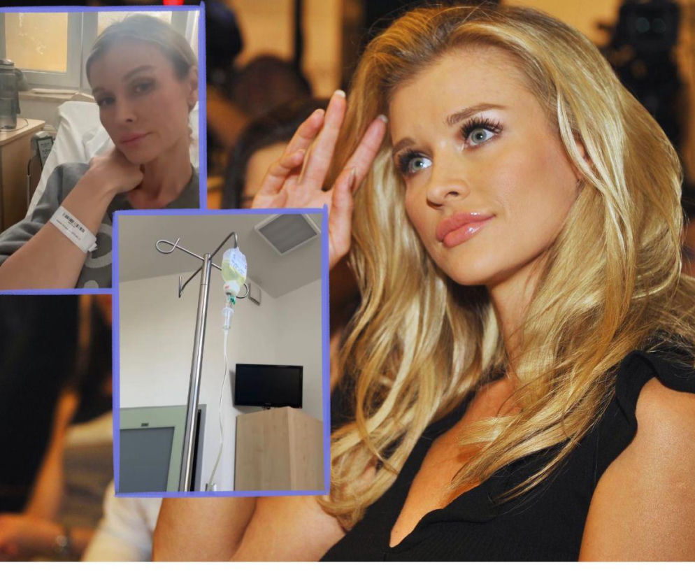 Joanna Krupa, obok miniatury ze szpitala i kroplówki. O jej problemach zdrowotnych przeczytasz w Eska.
