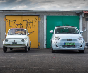 Elektryczny Fiat 500e i klasyczny Fiat 500