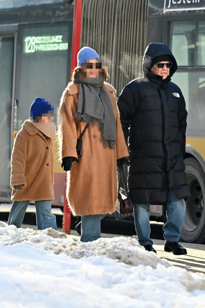 Marek Kondrat z żoną i córką w Warszawie