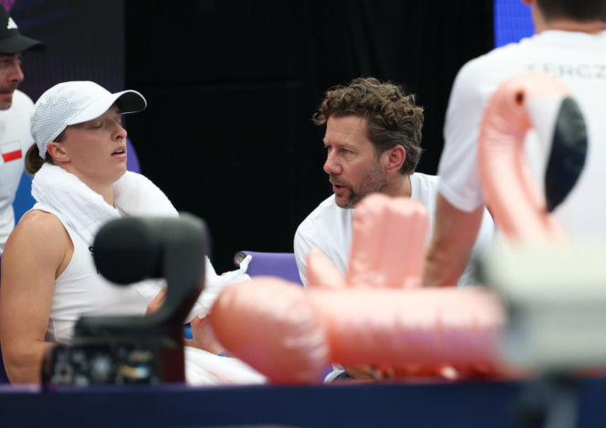 Iga Świątek i Wim Fissette. Nerwy na treningu