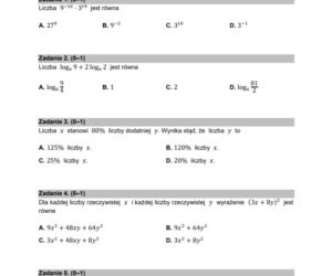 Matura poprawkowa z matematyki 2021 - zadania zamknięte 1-5 (1 punkt)