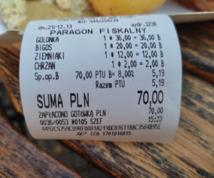 Paragon grozy z Jarmarku Bożonarodzeniowego