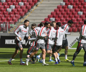 Trening reprezentacji Polski przed meczem ze Szwecją