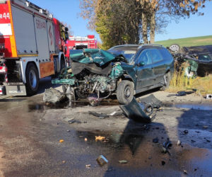 Wypadek trzech samochodów w Zawierciu 
