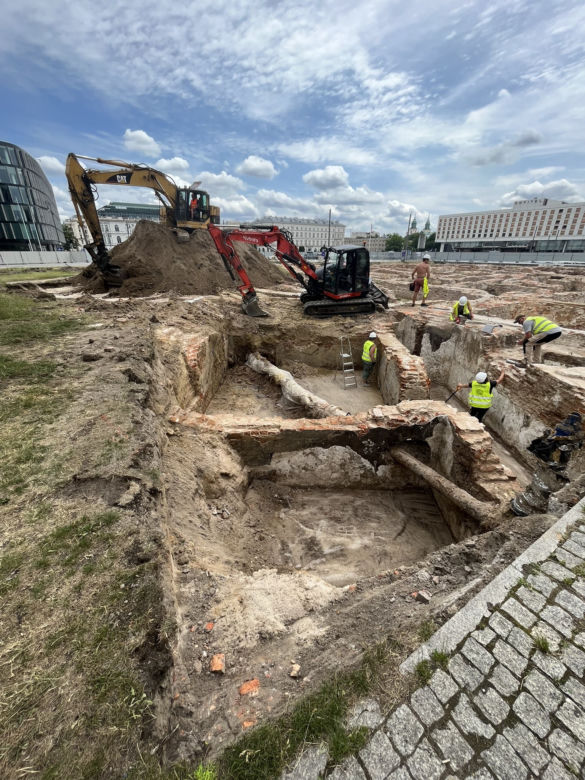 Prace archeologiczne na terenie pałacu Brühla