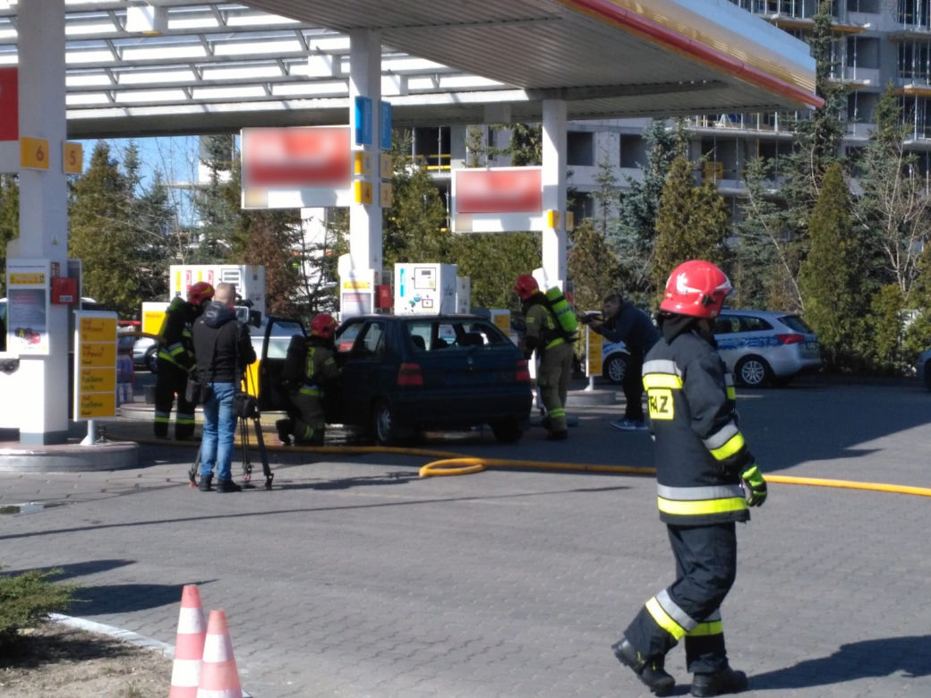 Wyciek benzyny i pożar na stacji w Toruniu