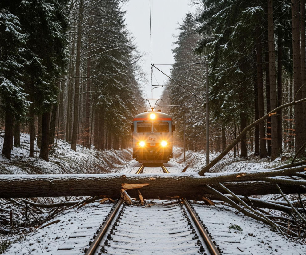 Pociąg IC utknął w lesie..jpg