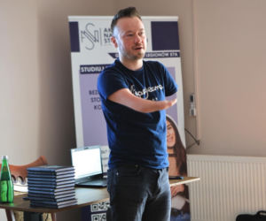 Mariusz Kędzierski na spotkaniu w Grudziądzu