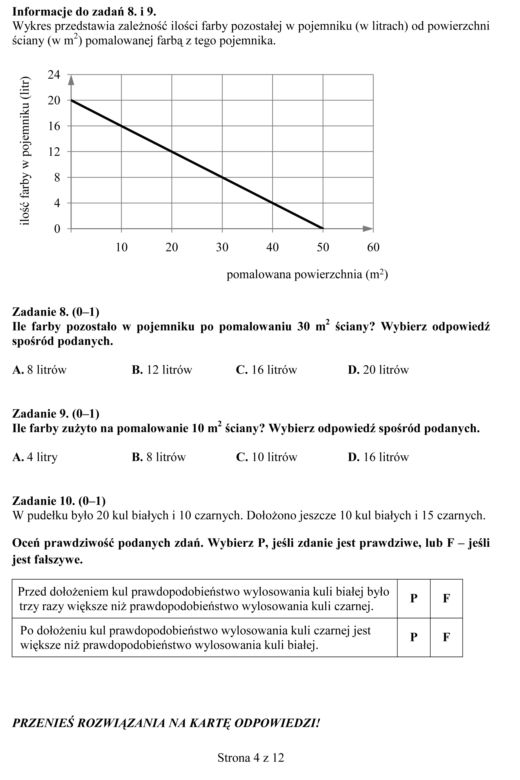 EGZAMIN GIMNAZJALNY 2013 MATEMATYKA - ARKUSZE, ODPOWIEDZI