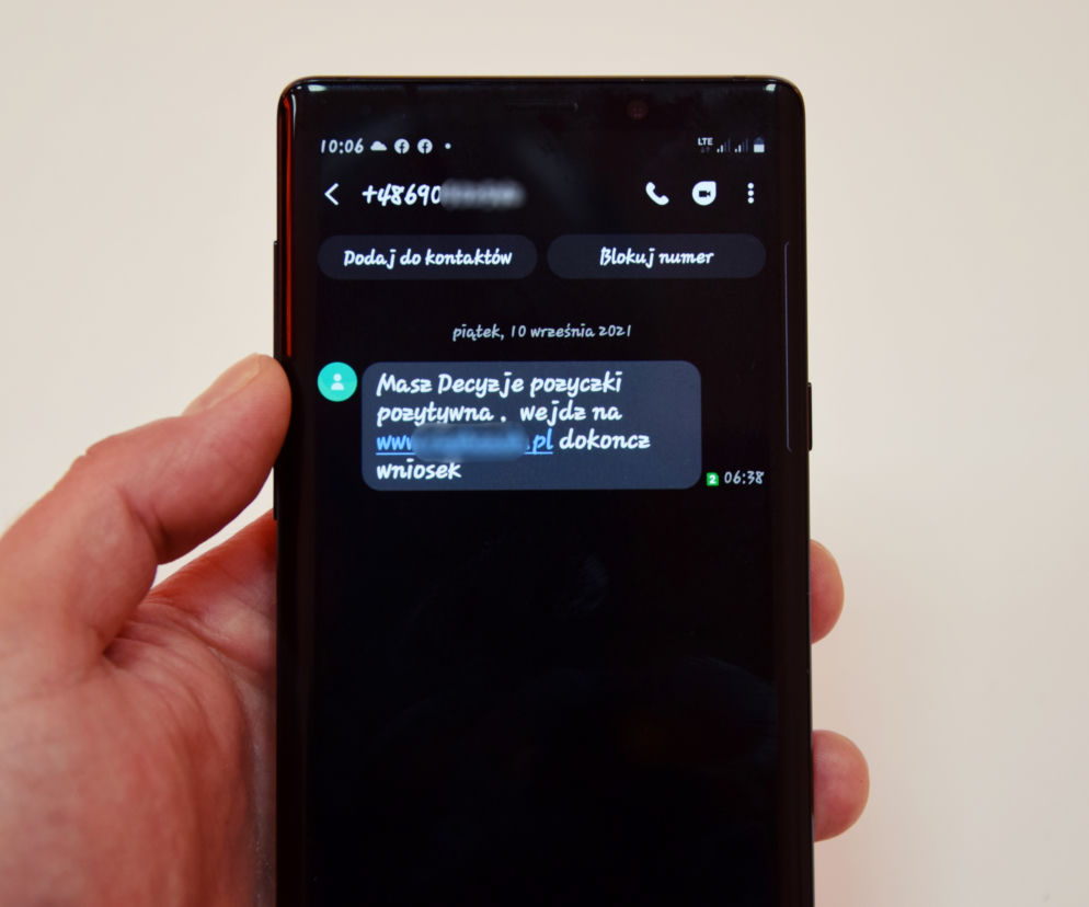 SMS z próbą wyłudzenia danych i pieniędzy
