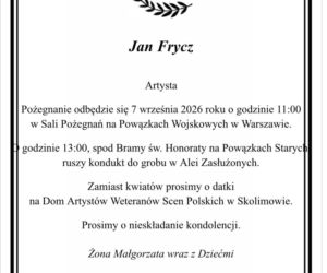 Jan Frycz nekrolog