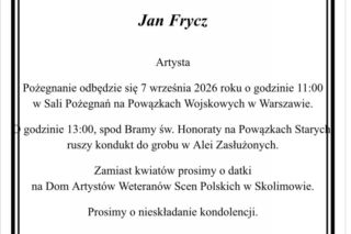 Jan Frycz nekrolog