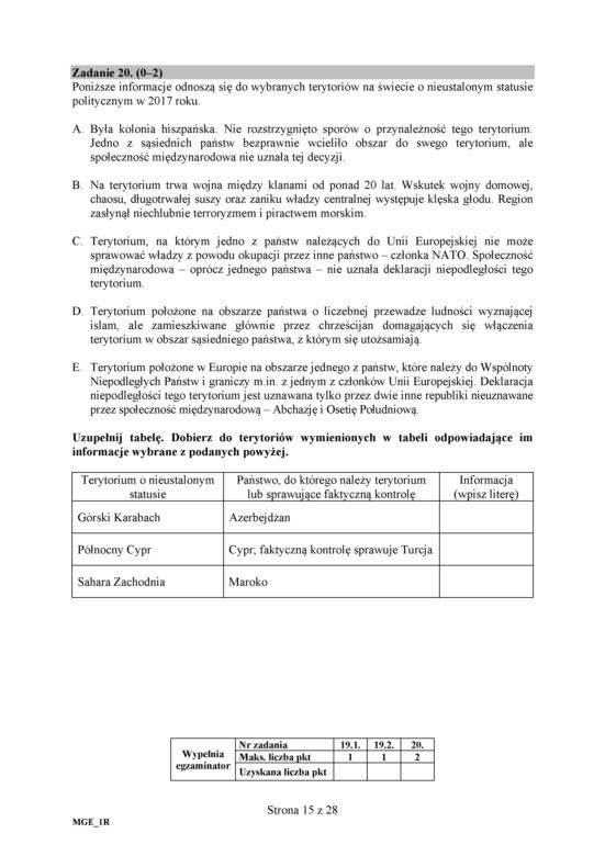 Matura 2018 - Geografia poziom rozszerzony. Arkusze egzaminacyjne