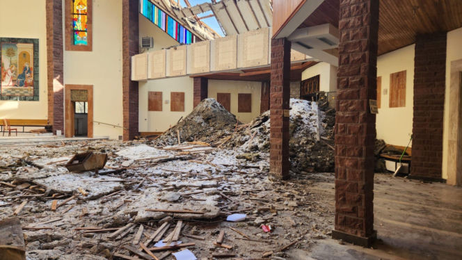 Spalony kościół w Lublinie