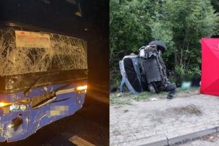 Zderzenie autokaru z volkswagenem koło Tomaszowa Lubelskiego. Nie żyją dwie osoby. Jest areszt dla kierowcy