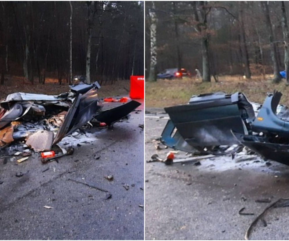 Leśnice. Volkswagen rozerwany na pół! Dwoje 40-latków nie żyje. Dzień wcześniej zginęły tam dwie inne osoby [ZDJĘCIA]
