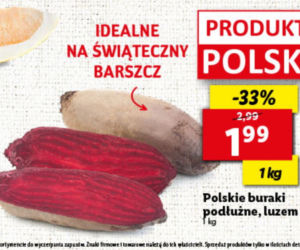 Polskie buraki podłużne luzem - 1,99 zł/1 kg