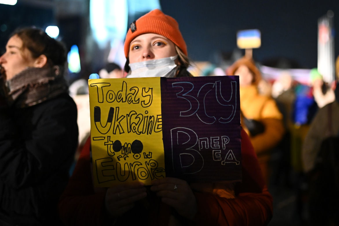 Solidarni z Ukrainą. Wielki wiec w Gdańsku