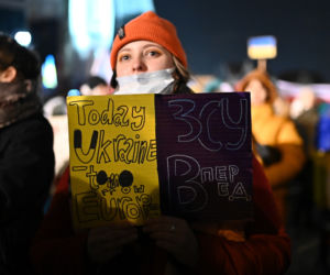 Solidarni z Ukrainą. Wielki wiec w Gdańsku