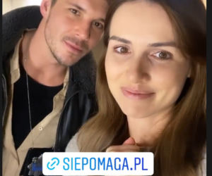 Na dobre i na złe na planie. Hania Sikorka (Marta Żmuda Trzebiatowska), Piotr Korban (Mikołaj Roznerski)