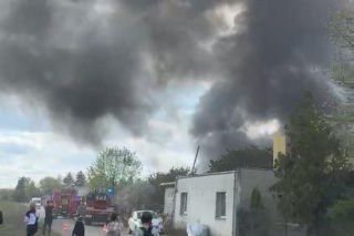 Pożar hali magazynowej