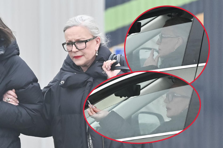 Krystyna Janda kurzy w aucie