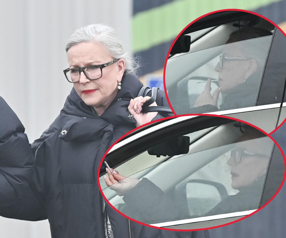 Krystyna Janda kurzy w aucie