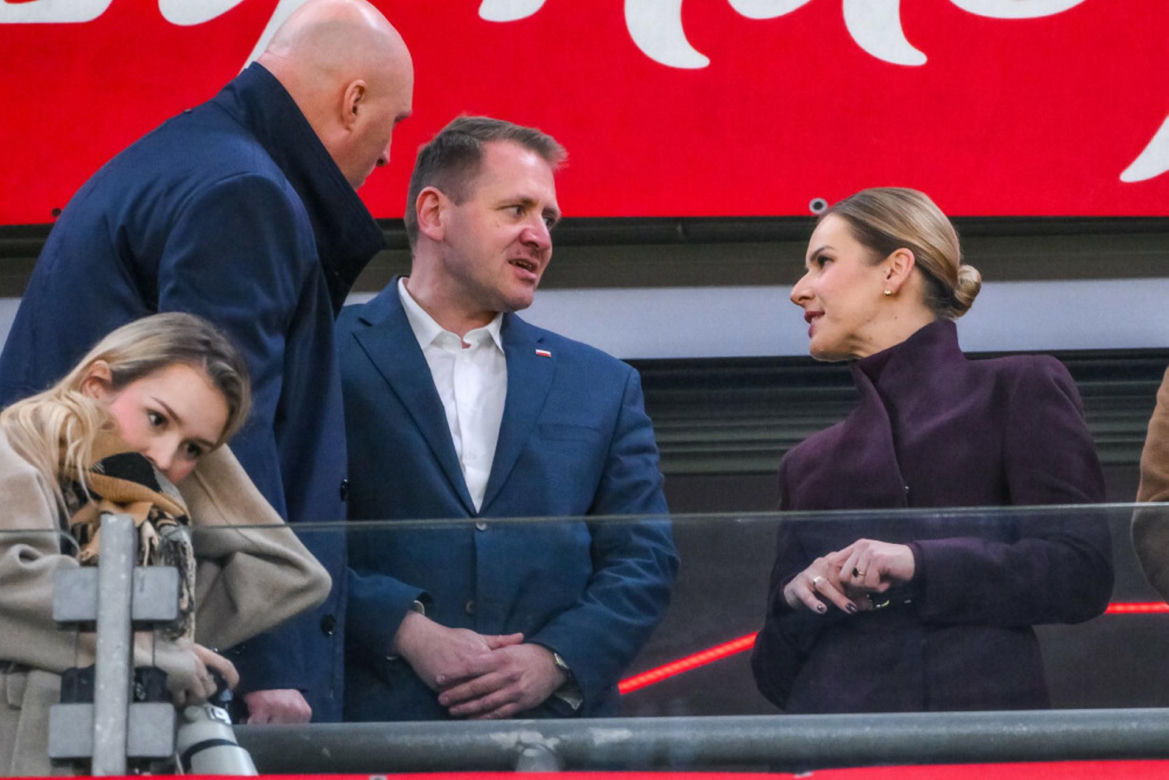 Marta Nawrocka na meczu Polska - Holandia