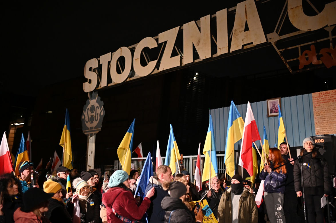 Solidarni z Ukrainą. Wielki wiec w Gdańsku