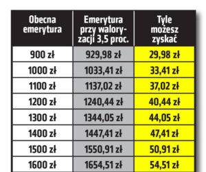 Tak mogą wzrosnąć świadczenia za rok
