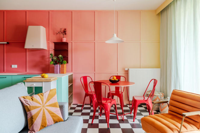 Odważne kolory we wnętrzach - projekt Deer Design