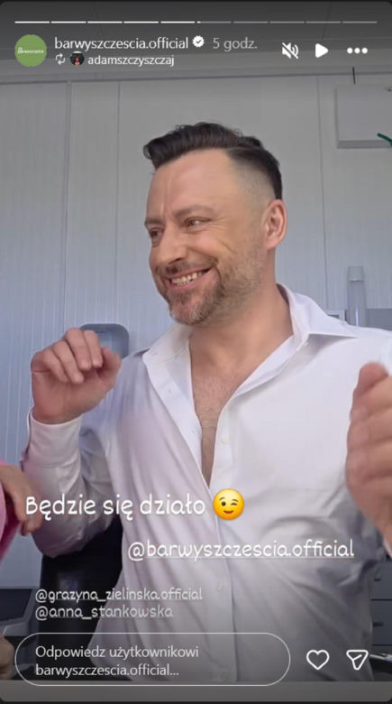 Barwy szczęścia nowy sezon na planie. Maciej Wilk (Adam Szczyszczaj)