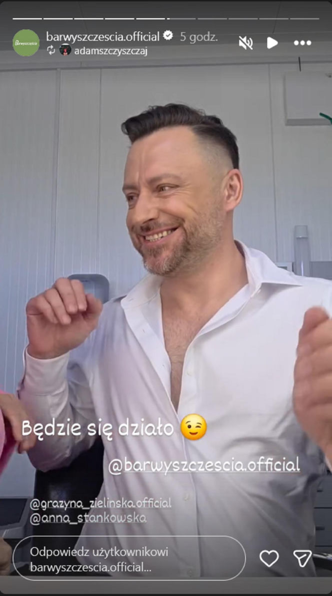 Barwy szczęścia nowy sezon na planie. Maciej Wilk (Adam Szczyszczaj)