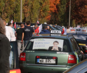 Protest taksowkarzy w Warszawie