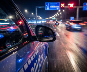 Eskorta policji w gminie Płoty. Dzielnicowy ratował transport krwi