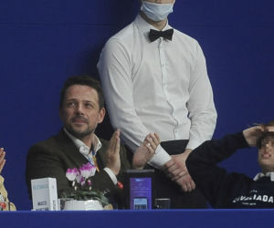 Rafał Trzaskowski  z rodziną na zawodach jeździeckich na Torwarze