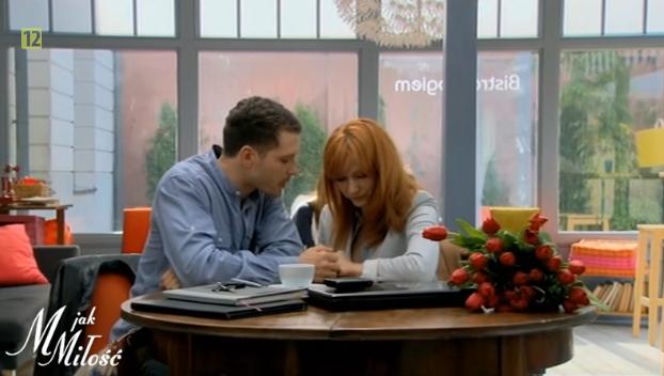 M jak miłość odc. 1080. Agnieszka (Magdalena Walach), Tomek (Andrzej Młynarczyk)