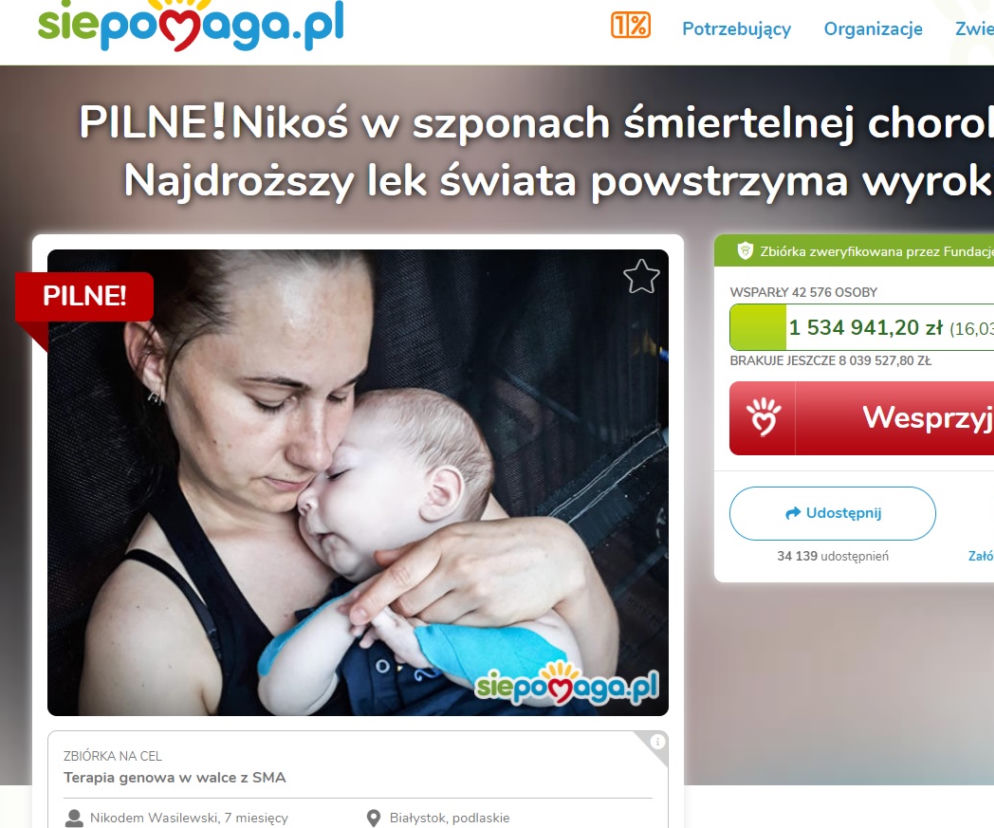 Nikodem Wasilewski choruje na SMA1 