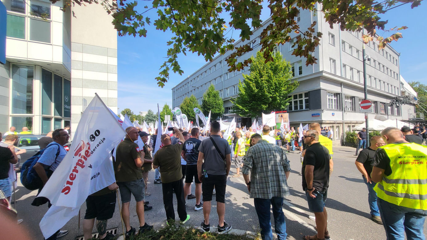 Pikieta górników i hutników w Warszawie (28.08.2025)