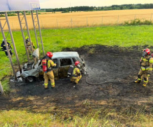Tajemniczy wypadek na A4. Samochód zamienił się w kulę ognia