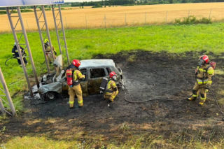 Tajemniczy wypadek na A4. Samochód zamienił się w kulę ognia