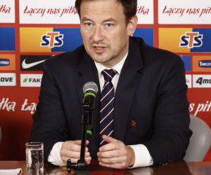 Cezary Kulesza i sekretarz Łukasz Wachowski ogłosili nowego sponsora PZPN