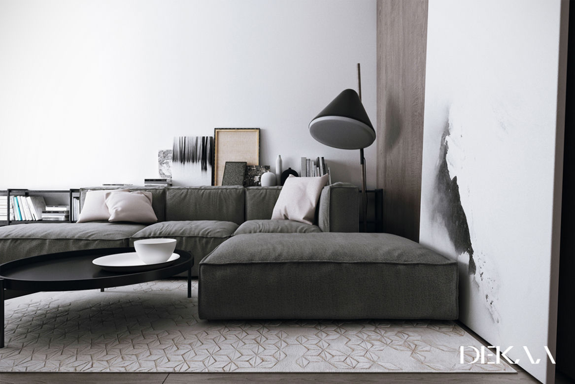 Projekt mieszkania na Żoliborzu: wnętrze w stylu modern