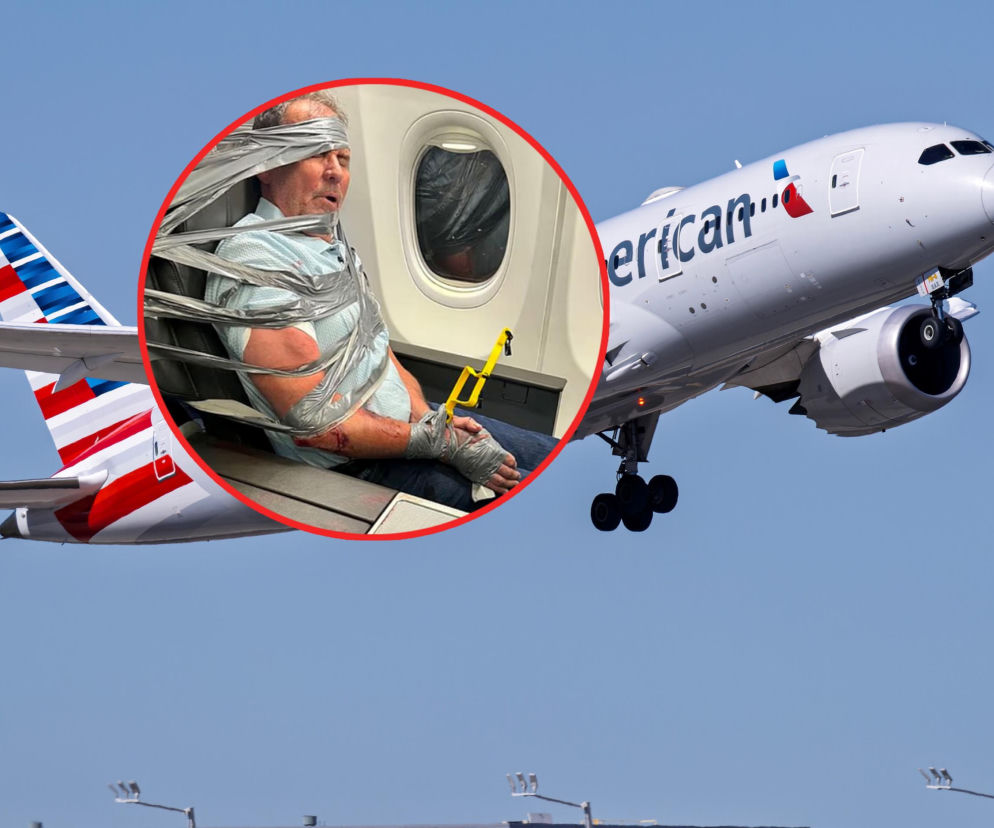 Furia na pokładzie American Airlines. Agresywny 67-latek przyklejony taśmą do fotela