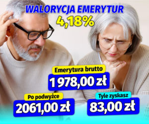 Waloryzacja emerytur 4,18 proc.