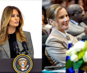 Nawrocka w USA na zaproszenie Melanii Trump. Pilnie notowała, apaszkę zawiązała jak krawat  