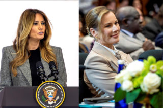 Nawrocka w USA na zaproszenie Melanii Trump. Pilnie notowała, apaszkę zawiązała jak krawat  