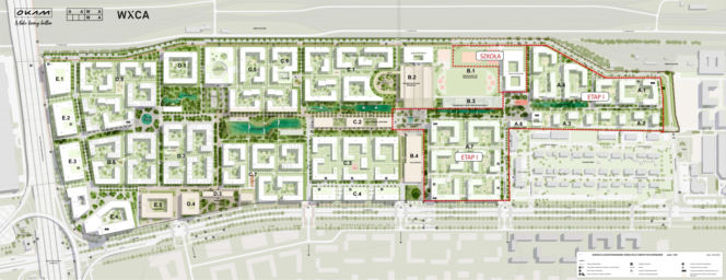 Plan I etapu inwestycji F.S.O. Park w Warszawie
