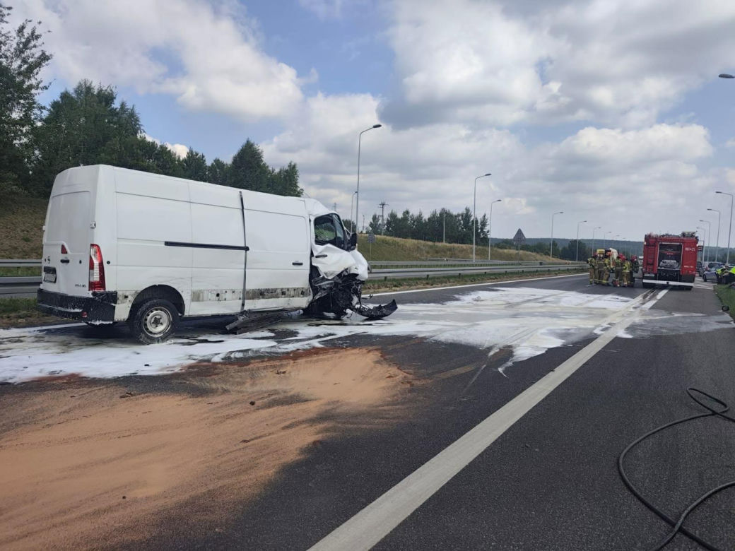 Wypadek na s7 w Zaleziance
