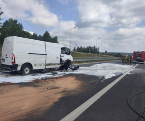 Wypadek na s7 w Zaleziance